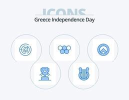 Grecia indipendenza giorno blu icona imballare 5 icona design. sicurezza. olimpico Giochi. cerchio. greco. antico vettore