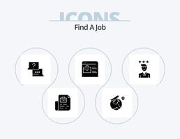 trova un' lavoro glifo icona imballare 5 icona design. carriera. in linea portafoglio. lavoro. lavoro sito web. Borsa vettore