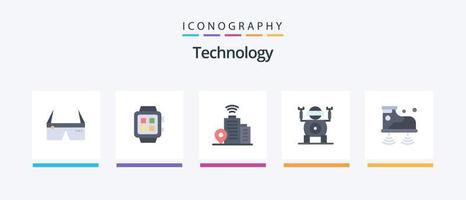tecnologia piatto 5 icona imballare Compreso Wifi. giocattolo. tecnologia. tecnologia. Posizione. creativo icone design vettore