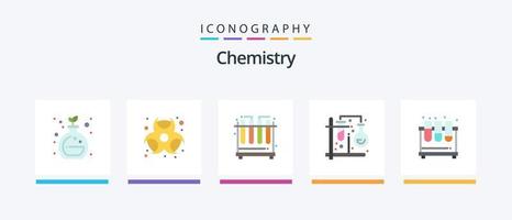 chimica piatto 5 icona imballare Compreso tubi. chimica. test. mescolare. tubi. creativo icone design vettore