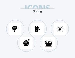 primavera glifo icona imballare 5 icona design. luminosità. doccia. albero. bagno. primavera vettore
