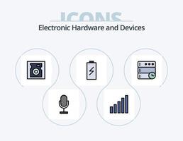 dispositivi linea pieno icona imballare 5 icona design. suono. strumento. Audio. balalaica. tamburello vettore