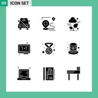 impostato di 9 moderno ui icone simboli segni per scuola formazione scolastica destinazione tavola foglia modificabile vettore design elementi