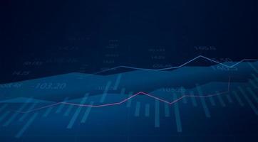 grafico grafico commerciale degli investimenti del mercato azionario su sfondo blu vettore