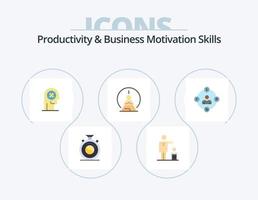 produttività e attività commerciale motivazione abilità piatto icona imballare 5 icona design. mentale. concentrazione. pensiero. mentale concentrazione. testa vettore