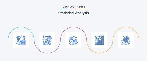 statistico analisi blu 5 icona imballare Compreso globale. analisi. Analisi comparativa. crescita. analisi vettore