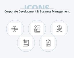 aziendale sviluppo e attività commerciale gestione linea icona imballare 5 icona design. gerarchia. cooperazione. controlli. azienda. chiave inglese vettore
