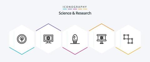 scienza 25 linea icona imballare Compreso spazio. connessione. candela. legato. scienza vettore