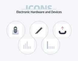dispositivi piatto icona imballare 5 icona design. . Telefono. Audio. in uscita. suono vettore