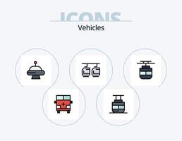 veicoli linea pieno icona imballare 5 icona design. veicoli. trasporto. veicoli. nave. ruota vettore