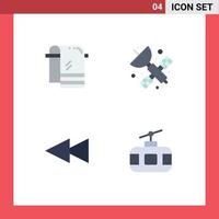 azione vettore icona imballare di 4 linea segni e simboli per bagno riavvolgere asciugandosi satellitare viaggio modificabile vettore design elementi