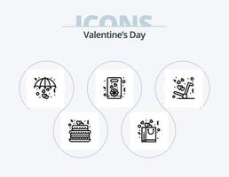 san valentino giorno linea icona imballare 5 icona design. romanza. cuore. amore. Borsa. ombrello vettore