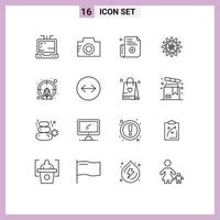 16 creativo icone moderno segni e simboli di orizzontale rubare bersaglio Registrati femmina laboratorio modificabile vettore design elementi