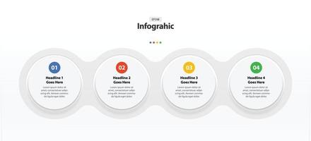 modello di business infografica con 4 passaggi vettore