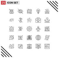 25 universale linea segni simboli di syscoin agricoltura veloce cibo contadino design modificabile vettore design elementi