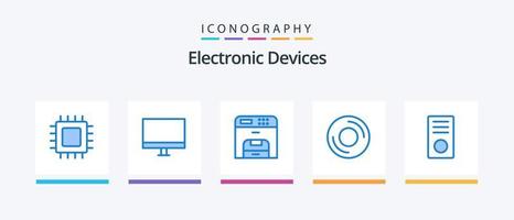 dispositivi blu 5 icona imballare Compreso gadget. dispositivi. hardware. computer. macchina. creativo icone design vettore