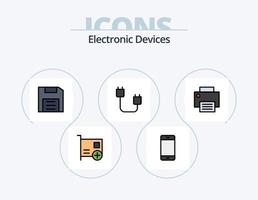 dispositivi linea pieno icona imballare 5 icona design. dispositivi. carta. dispositivi. hardware. guidare vettore