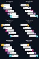 nostro vettore 6 infografica imballare offerte un' varietà di diagrammi e linea del tempo per il tuo attività commerciale presentazione.