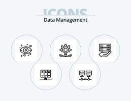 dati gestione linea icona imballare 5 icona design. dati. server. file. cartella. server vettore