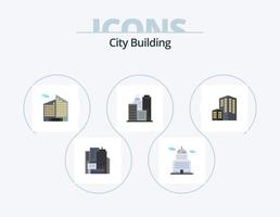 città edificio piatto icona imballare 5 icona design. . governo. vettore
