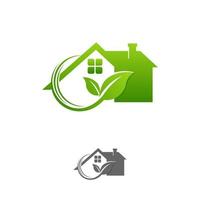 verde le foglie eco casa, vettore logo design modello