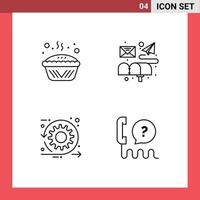 azione vettore icona imballare di 4 linea segni e simboli per al forno agile torta e-mail mischia modificabile vettore design elementi