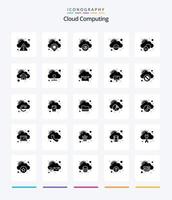 creativo nube calcolo 25 glifo solido nero icona imballare come come nube. Elimina. nube. rimuovere. nube vettore