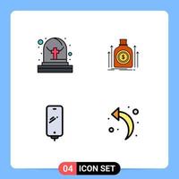 4 creativo icone moderno segni e simboli di cimitero inteligente Telefono Borsa fondo ricarica modificabile vettore design elementi