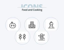 cibo linea icona imballare 5 icona design. . Mela. cibo vettore