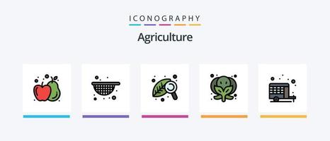 agricoltura linea pieno 5 icona imballare Compreso cibo. carota. agricoltura. agricoltura. fienile. creativo icone design vettore