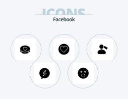 Facebook glifo icona imballare 5 icona design. marchio. cack. preferito. preferito. amore vettore