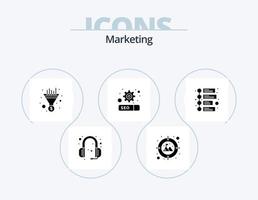 marketing glifo icona imballare 5 icona design. . marketing. imbuto. annuncio. SEO vettore