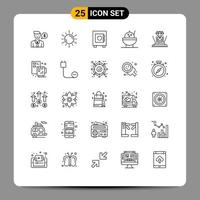 25 creativo icone moderno segni e simboli di diamante proiezione tempo metereologico ologramma ciotola modificabile vettore design elementi