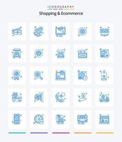 creativo shopping e e-commerce 25 blu icona imballare come come pacchetto. distintivo. marketing. etichetta. sconto vettore