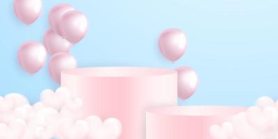 San Valentino, modello di mockup di banner. vettore