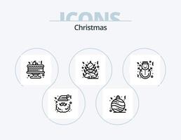 Natale linea icona imballare 5 icona design. amore. regalo. sciarpa. Natale. caldo vettore