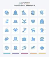 creativo Stati Uniti d'America 25 blu icona imballare come come medaglia. indipendenza. avvio. vacanza. americano vettore