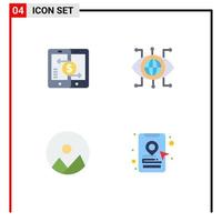 4 utente interfaccia piatto icona imballare di moderno segni e simboli di mobile Immagine pari manager il giro modificabile vettore design elementi