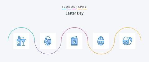 Pasqua blu 5 icona imballare Compreso Pasqua uovo. Pasqua uovo. cuore. Pasqua. nozze vettore