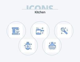 cucina blu icona imballare 5 icona design. . . cucina. filo. Manuale vettore