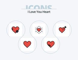 cuore linea pieno icona imballare 5 icona design. . preferito. . preferito vettore