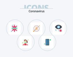 coronavirus piatto icona imballare 5 icona design. occhio. otorinolaringoiatra. pillola. naso. virus vettore