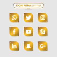 Collezione di Golden Social Media vettore