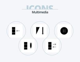 multimedia glifo icona imballare 5 icona design. . fermare. importare. pausa. controllo vettore