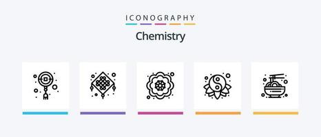 chimica linea 5 icona imballare Compreso scienza. chimica. chimica. studia. bicchiere. creativo icone design vettore