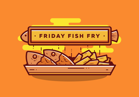 Venerdì Pesce fritto vettore