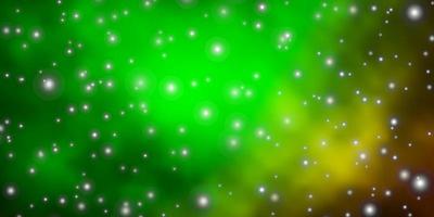 layout vettoriale verde scuro con stelle luminose.