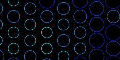 sfondo vettoriale blu scuro con cerchi.
