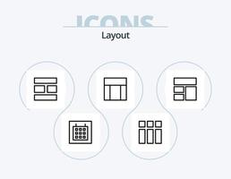 disposizione linea icona imballare 5 icona design. testo campo. modulo. telaio. Linee. griglia disposizione vettore