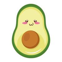 personaggio kawaii di avocado kiut cibo vettore